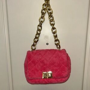 Pink and gold purse